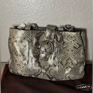 COACH F19679 Soho Python Embossed Leather Tote